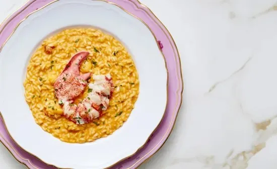 Risotto de langosta de Maine presentado por Carama en Mandalay Bay · foto de prensa sin fecha indicada; ingredientes y presentación pueden cambiar.