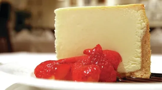 Cheesecake fotografiado para Gallagher’s Steakhouse en New York-New York · imagen de prensa sin fecha de toma publicada; consulta la carta y presentación actuales.