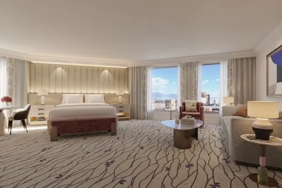 Salon Suite with View de la Spa Tower de Bellagio; no representa una habitación estándar.