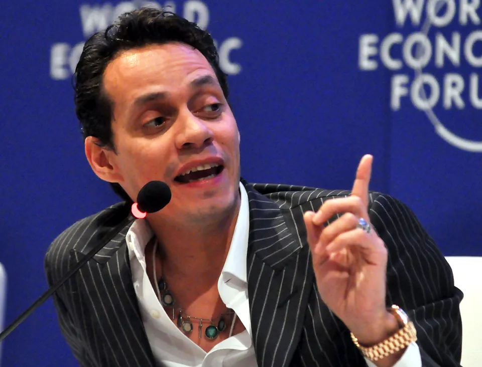 Marc Anthony en el Foro Económico Mundial sobre América Latina · 7 de abril de 2010. Fotografía de archivo; no corresponde al concierto anunciado.