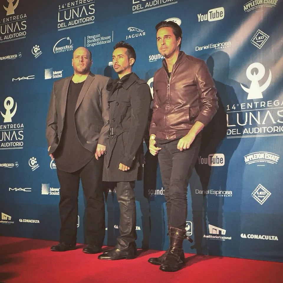 Moenia en la alfombra roja de Lunas del Auditorio · octubre de 2015. María José no aparece en esta imagen. Fotografía de archivo; no corresponde a la presentación anunciada en Las Vegas.