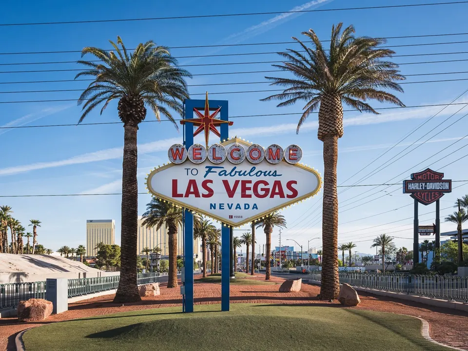 Letrero de bienvenida a Las Vegas · abril 2026